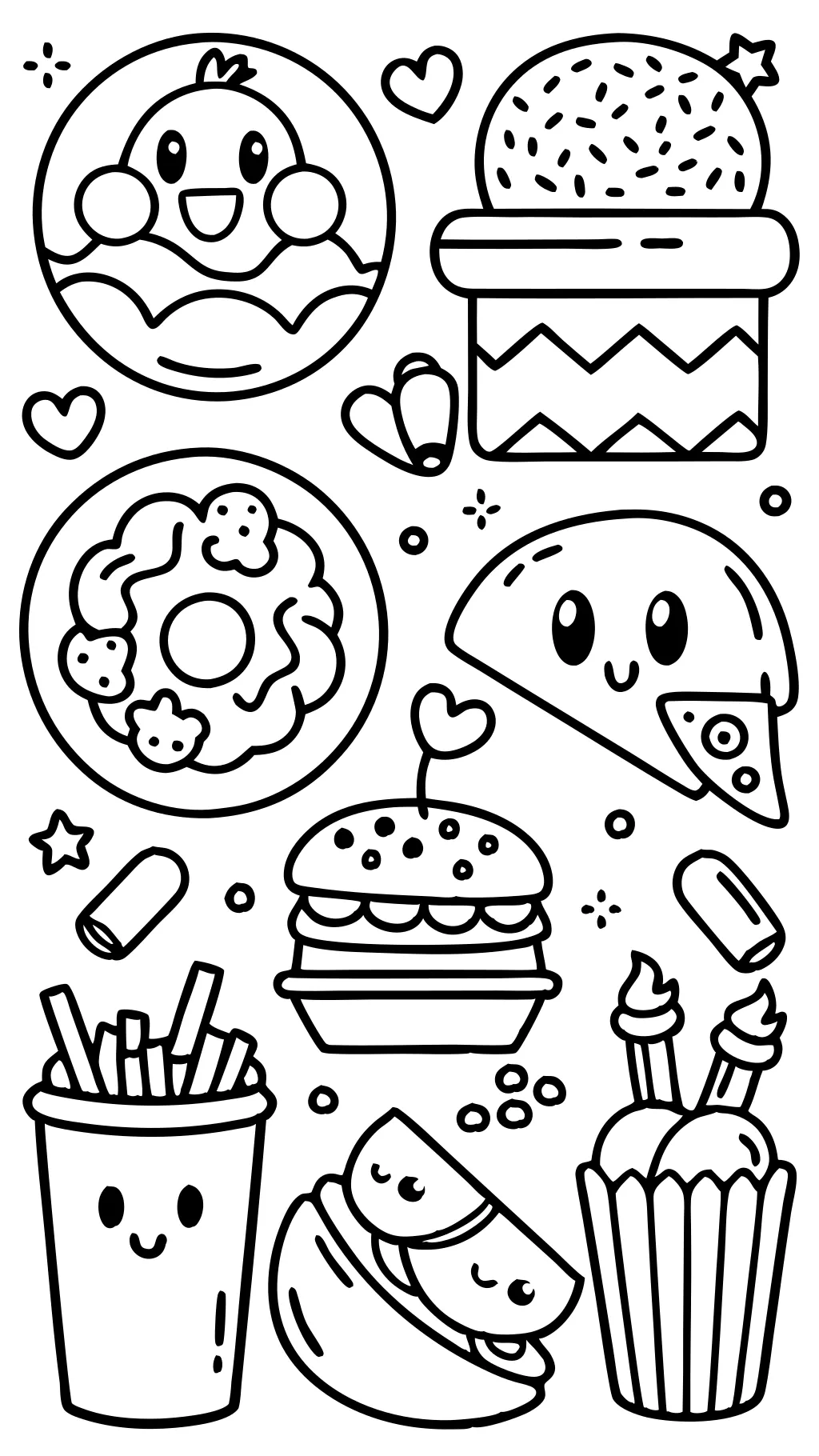 coloring pages junk food